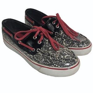 Sperry Topsider Sequin Paisley Deck Shoes 6